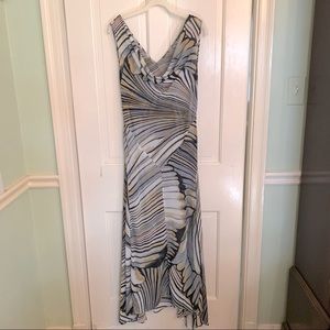 Bias-cut, long, semi-sheer dress